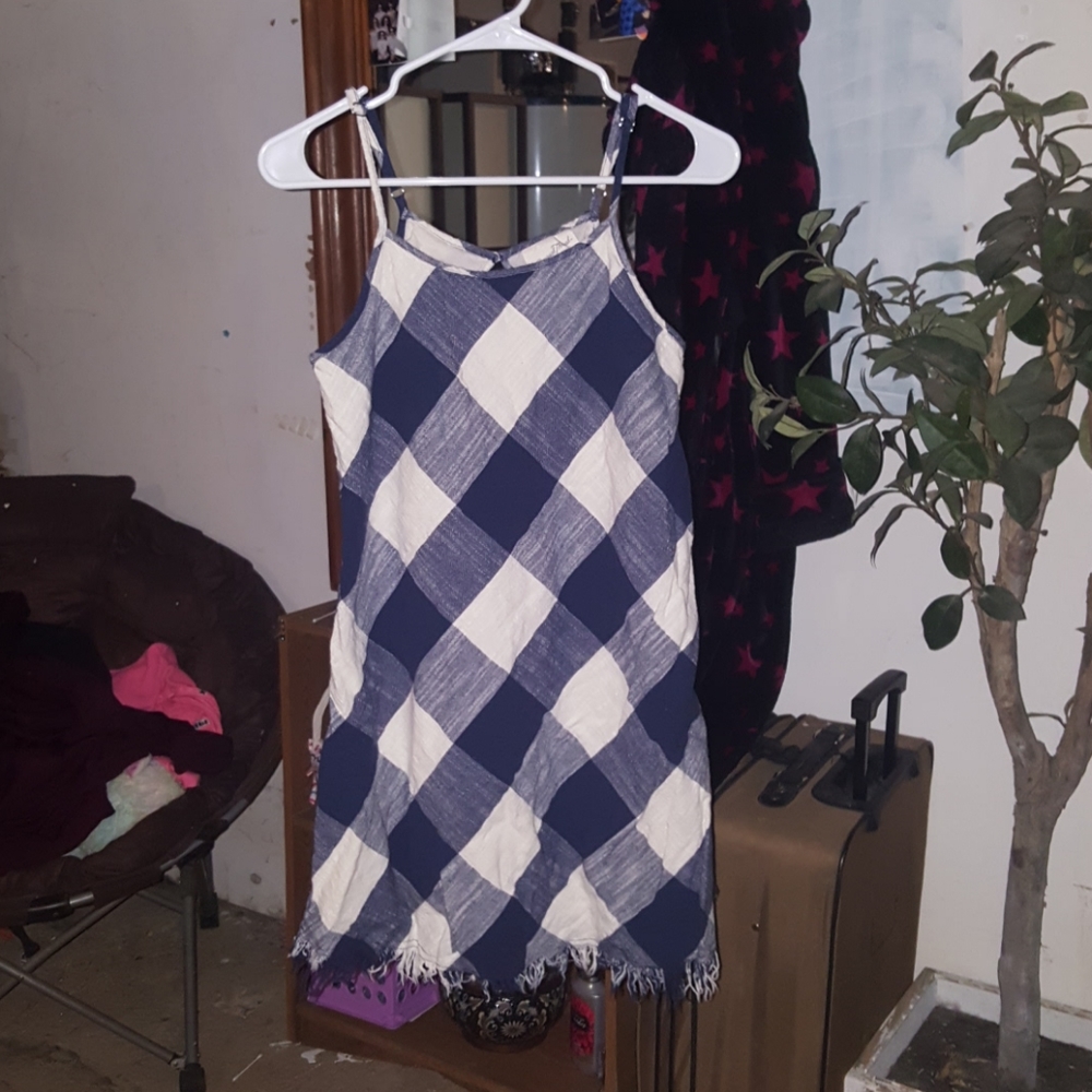 Super cute blue and white plaid dress